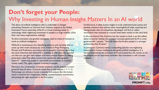 Don’t forget your People: Why Investing in Human Insight Matters In an AI world